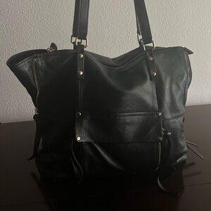 Kooba Black Leather Tote Bag